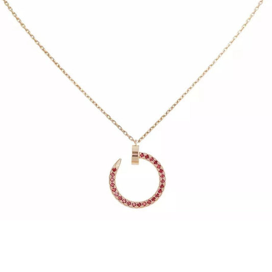 [Dawnora Jewelry]JUSTE NECKLACE RED FULL DIAMONDS