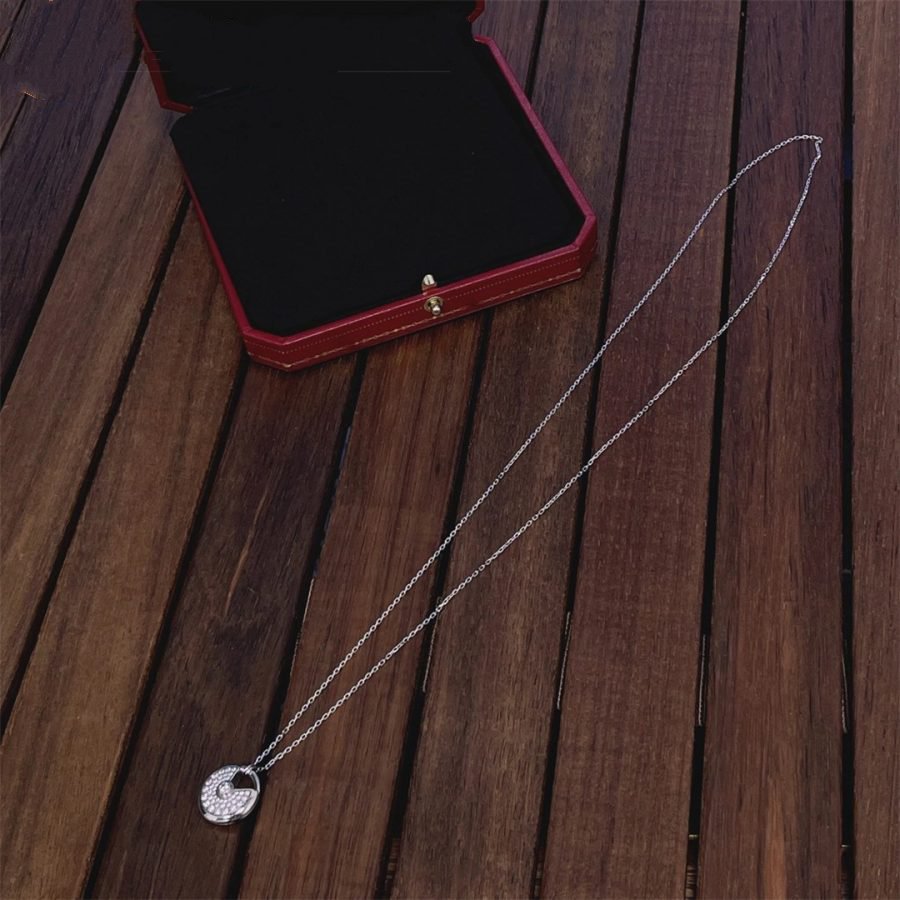 [Dawnora Jewelry]AMULETTE SILVER FULL DIAMOND NECKLACE