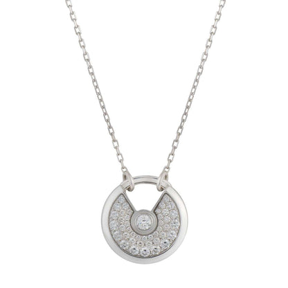 [Dawnora Jewelry]AMULETTE SILVER FULL DIAMOND NECKLACE