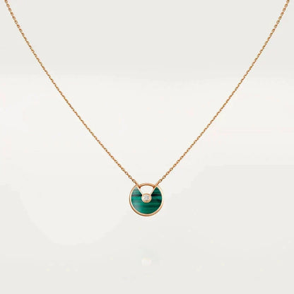 [Dawnora Jewelry]AMULETTE ROSE GOLD MALACHITE NECKLACE