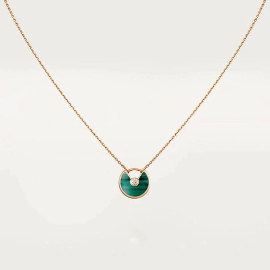 [Dawnora Jewelry]AMULETTE ROSE GOLD MALACHITE NECKLACE