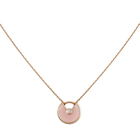 [Dawnora Jewelry]AMULETTE ROSE GOLD PINK MOP NECKLACE