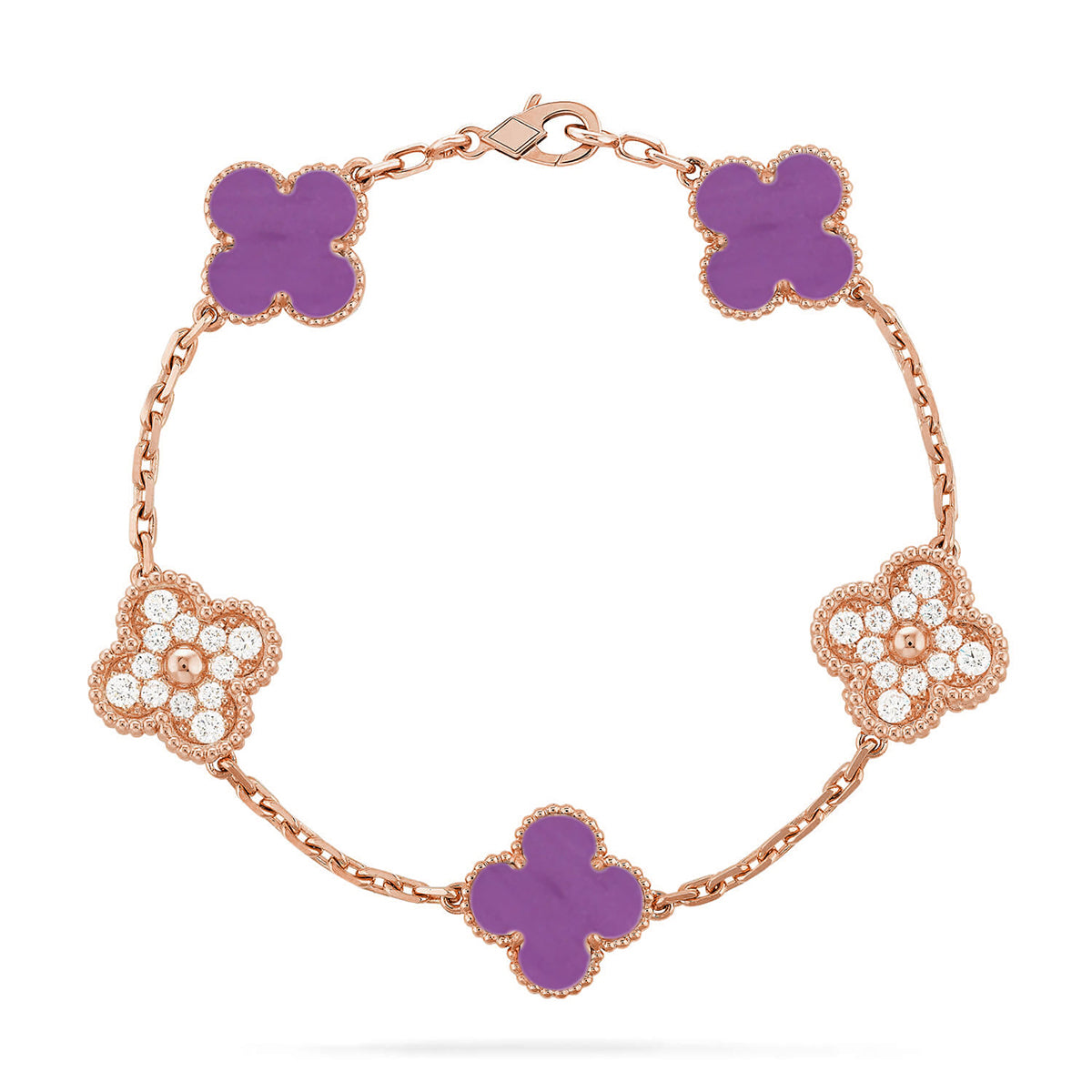 [Dawnora Jewelry] CLOVER 5 MOTIF VIOLET BRACELET COLLECTION