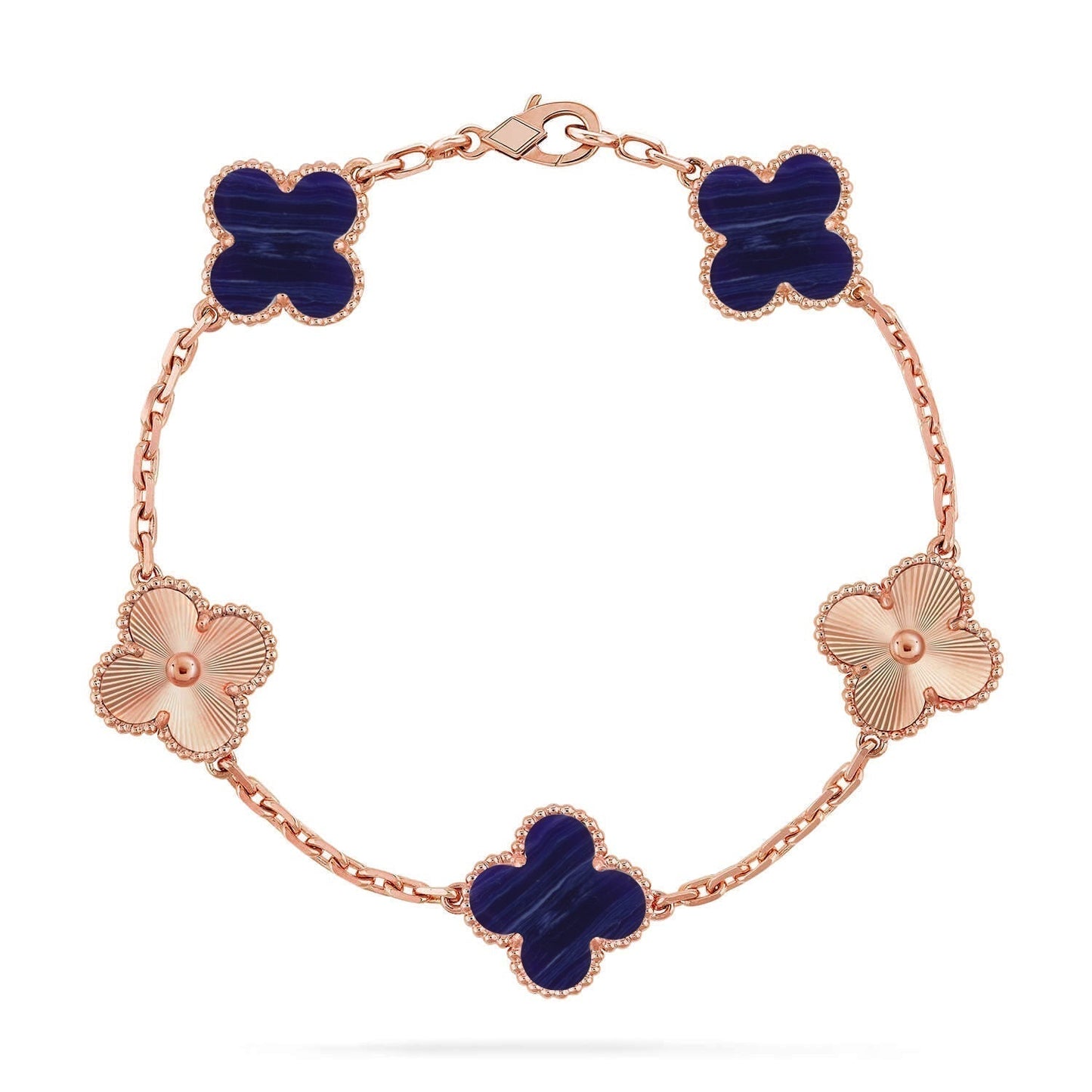 [Dawnora Jewelry]CLOVER 5 MOTIF PURPLE STRIPES BRACELET COLLECTION