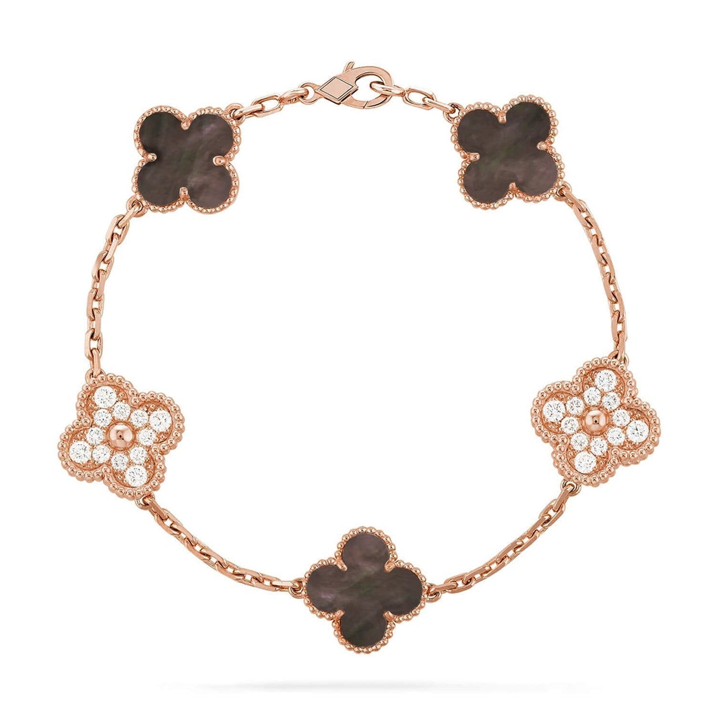[Dawnora Jewelry] CLOVER 5 MOTIF GRAY MOP BRACELET COLLECTION