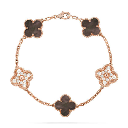 [Dawnora Jewelry] CLOVER 5 MOTIF GRAY MOP BRACELET COLLECTION
