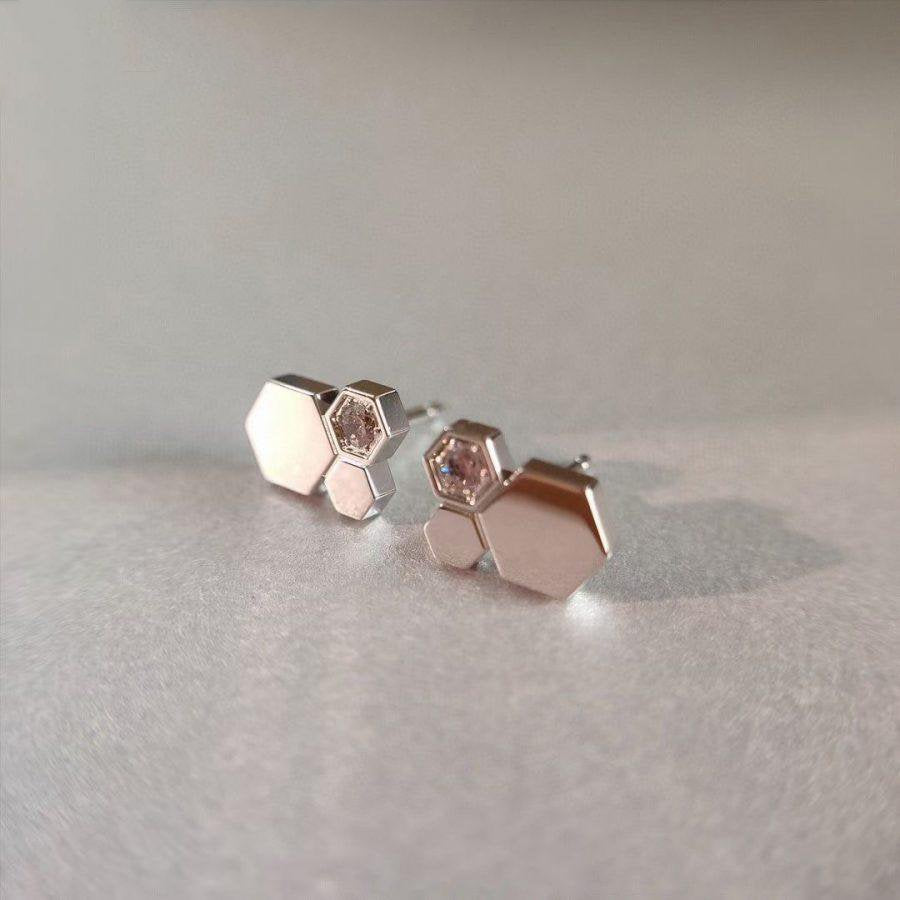 [Dawnora Jewelry]BEE LOVE SILVER DIAMOND EARRINGS