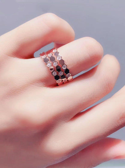 [Dawnora Jewelry]BEE LOVE RING PINK GOLD DIAMOND