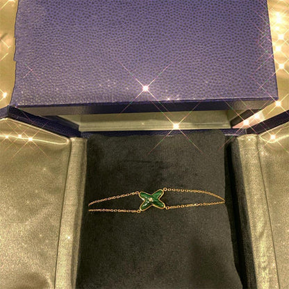[Dawnora Jewelry]JEUX BRACELET MALACHITE PINK GOLD 1 DIAMOND