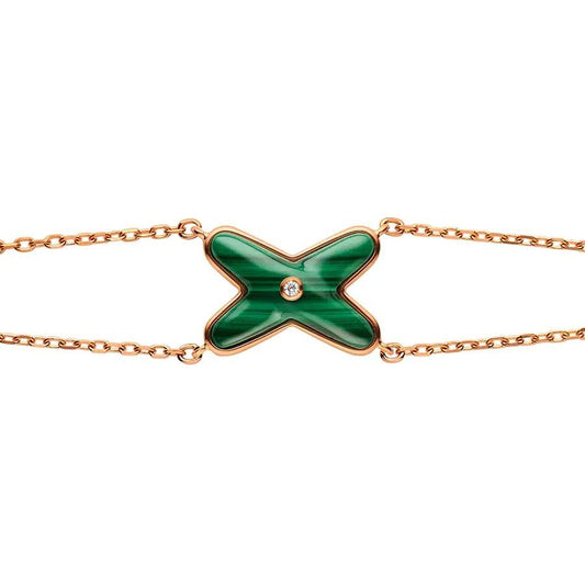 [Dawnora Jewelry]JEUX BRACELET MALACHITE PINK GOLD 1 DIAMOND