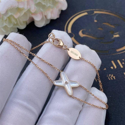 [Dawnora Jewelry]JEUX BRACELET WHITE MOP PINK GOLD 1 DIAMOND