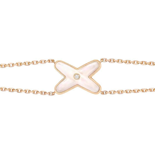 [Dawnora Jewelry]JEUX BRACELET WHITE MOP PINK GOLD 1 DIAMOND