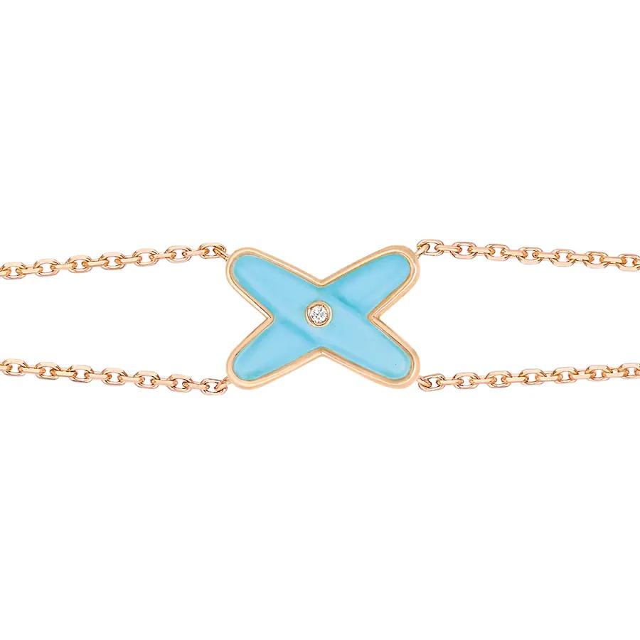 [Dawnora Jewelry]JEUX BRACELET TURQUOISE PINK GOLD 1 DIAMOND