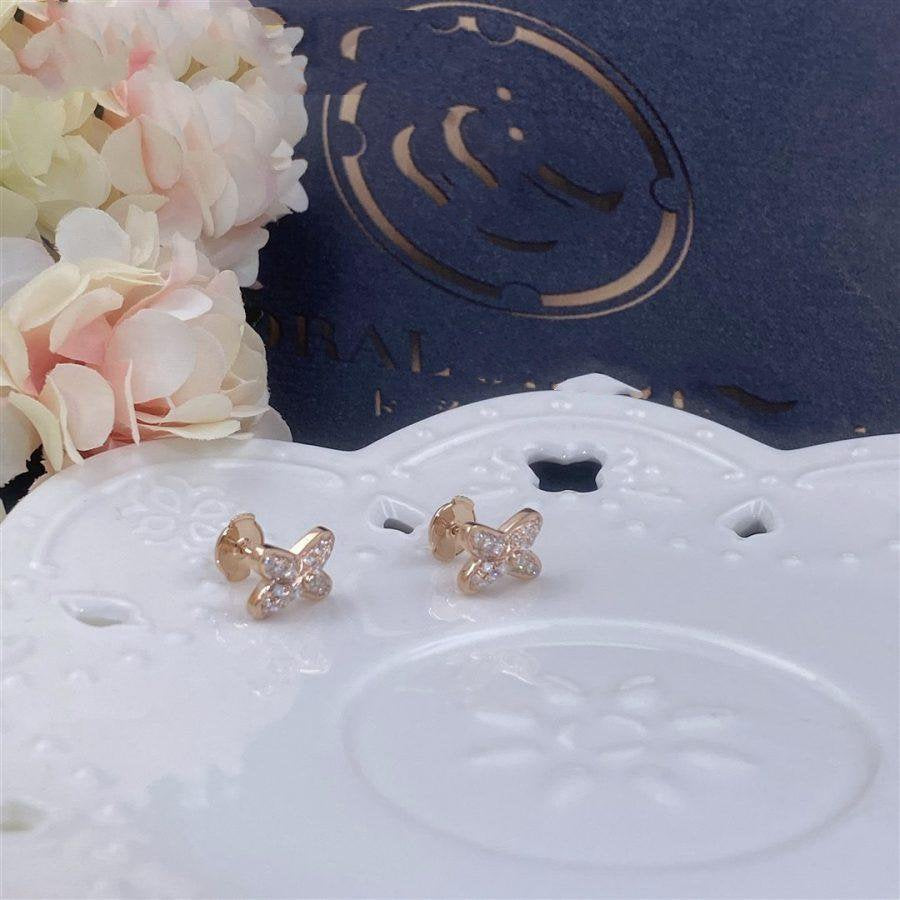 [Dawnora Jewelry]JEUX DE PINK GOLD DIAMOND EARRINGS