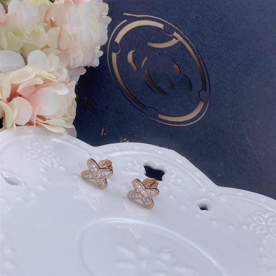 [Dawnora Jewelry]JEUX DE PINK GOLD DIAMOND EARRINGS