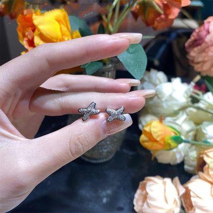 [Dawnora Jewelry]JEUX DE SILVER DIAMOND EARRINGS