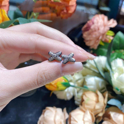 [Dawnora Jewelry]JEUX DE SILVER DIAMOND EARRINGS