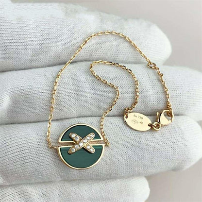 [Dawnora Jewelry]JEUX DE BRACELET MALACHITE PINK GOLD DIAMONDS