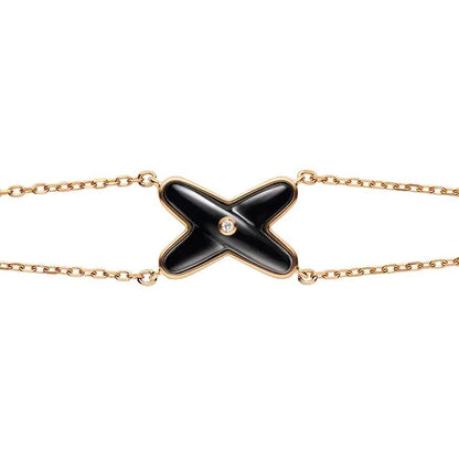[Dawnora Jewelry]JEUX BRACELET ONYX PINK GOLD 1 DIAMOND