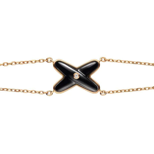 [Dawnora Jewelry]JEUX BRACELET ONYX PINK GOLD 1 DIAMOND