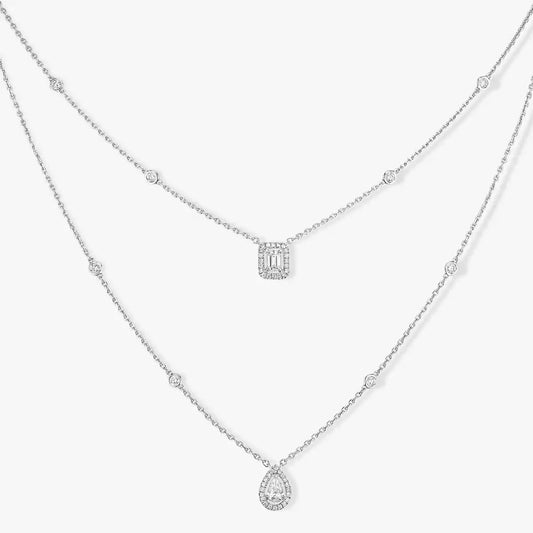 [Dawnora Jewelry]Diamond Necklace My Twin 2 Rows