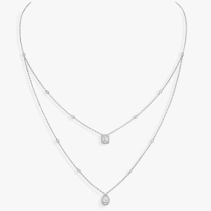 [Dawnora Jewelry]Diamond Necklace My Twin 2 Rows