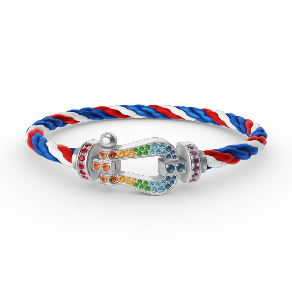 [Dawnora Jewelry]FORC LARGE HORSESHOE  COLORED DIAMOND BRACELET SILVER
