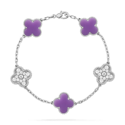 [Dawnora Jewelry]CLOVER 5 MOTIF LIGHT PURPLE BRACELET COLLECTION