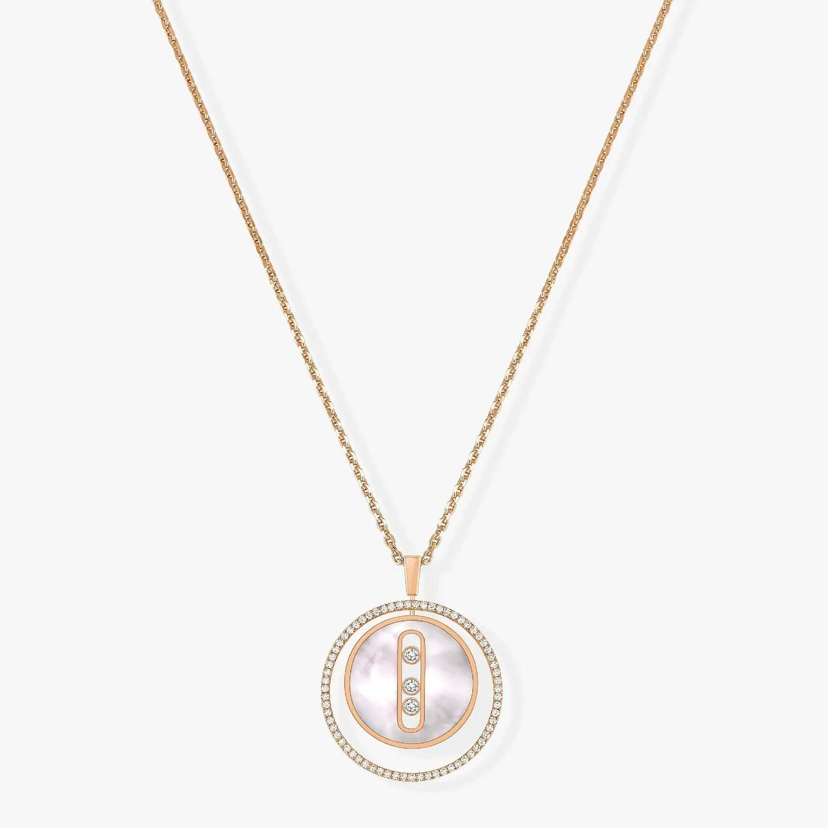 [Dawnora Jewelry]LUCKY MOVE MM NACRE BLANCHE DIAMOND NECKLACE