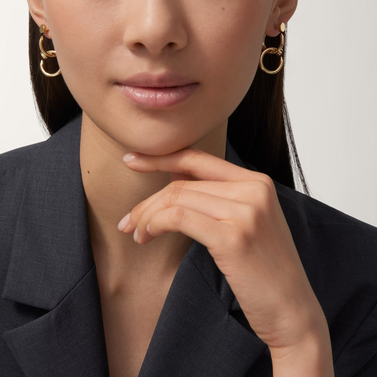 [Dawnora Jewelry]JUSTE NO DIAMOND DOUBLE EARRINGS