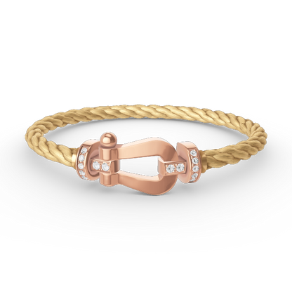 [Dawnora Jewelry]FORCE LARGE HORSESHOE HALF DIAMOND BRACELET ROSE GOLD