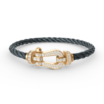 [Dawnora Jewelry]FORCE LARGE HORSESHOE FULL DIAMOND BRACELET GOLD