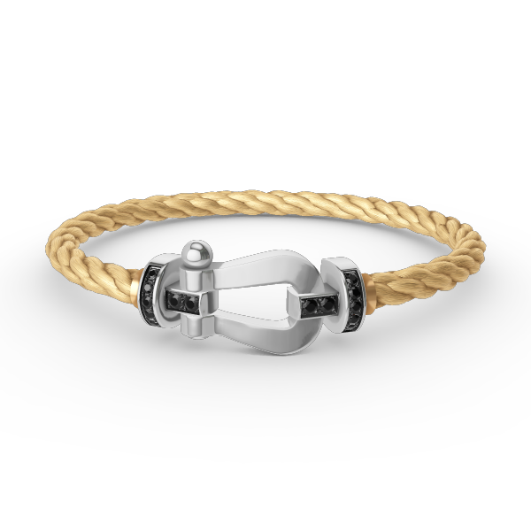 [Dawnora Jewelry]FORCE LARGE HORSESHOE BLACK DIAMOND BRACELET SILVER