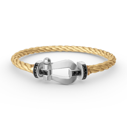[Dawnora Jewelry]FORCE LARGE HORSESHOE BLACK DIAMOND BRACELET SILVER