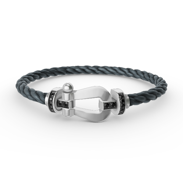 [Dawnora Jewelry]FORCE LARGE HORSESHOE BLACK DIAMOND BRACELET SILVER