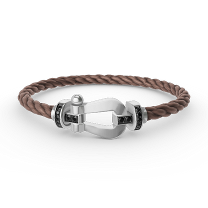 [Dawnora Jewelry]FORCE LARGE HORSESHOE BLACK DIAMOND BRACELET SILVER
