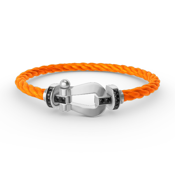 [Dawnora Jewelry]FORCE LARGE HORSESHOE BLACK DIAMOND BRACELET SILVER