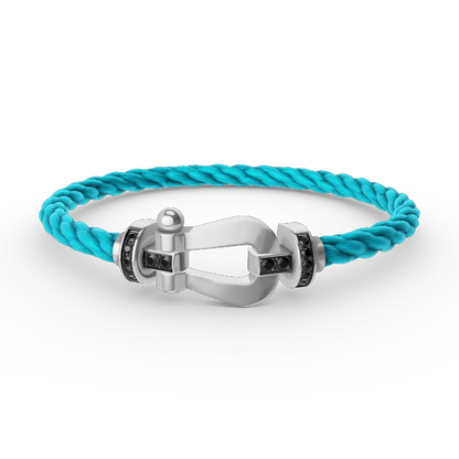 [Dawnora Jewelry]FORCE LARGE HORSESHOE BLACK DIAMOND BRACELET SILVER