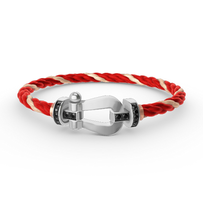 [Dawnora Jewelry]FORCE LARGE HORSESHOE BLACK DIAMOND BRACELET SILVER