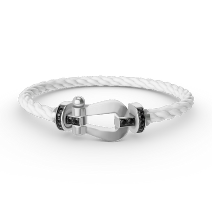 [Dawnora Jewelry]FORCE LARGE HORSESHOE BLACK DIAMOND BRACELET SILVER
