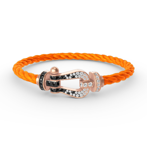 [Dawnora Jewelry]FORCE LARGE HORSESHOE BLACK WHITE DIAMOND BRACELET ROSE GOLD