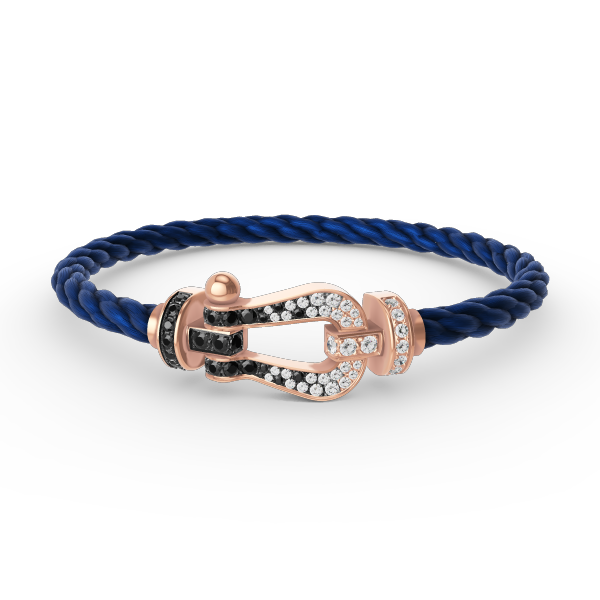 [Dawnora Jewelry]FORCE LARGE HORSESHOE BLACK WHITE DIAMOND BRACELET ROSE GOLD