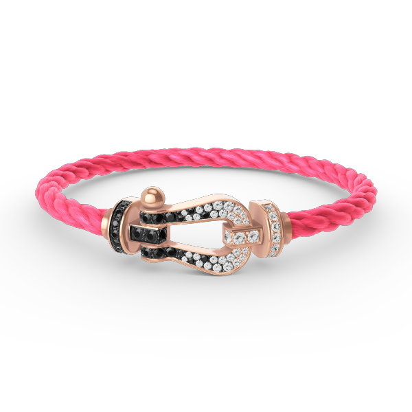 [Dawnora Jewelry]FORCE LARGE HORSESHOE BLACK WHITE DIAMOND BRACELET ROSE GOLD