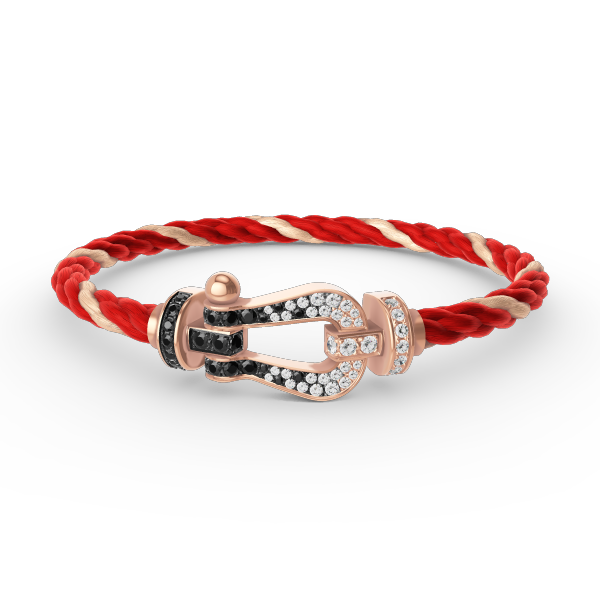 [Dawnora Jewelry]FORCE LARGE HORSESHOE BLACK WHITE DIAMOND BRACELET ROSE GOLD
