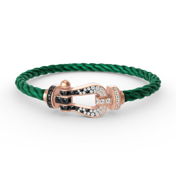 [Dawnora Jewelry]FORCE LARGE HORSESHOE BLACK WHITE DIAMOND BRACELET ROSE GOLD