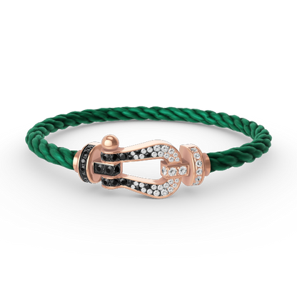 [Dawnora Jewelry]FORCE LARGE HORSESHOE BLACK WHITE DIAMOND BRACELET ROSE GOLD
