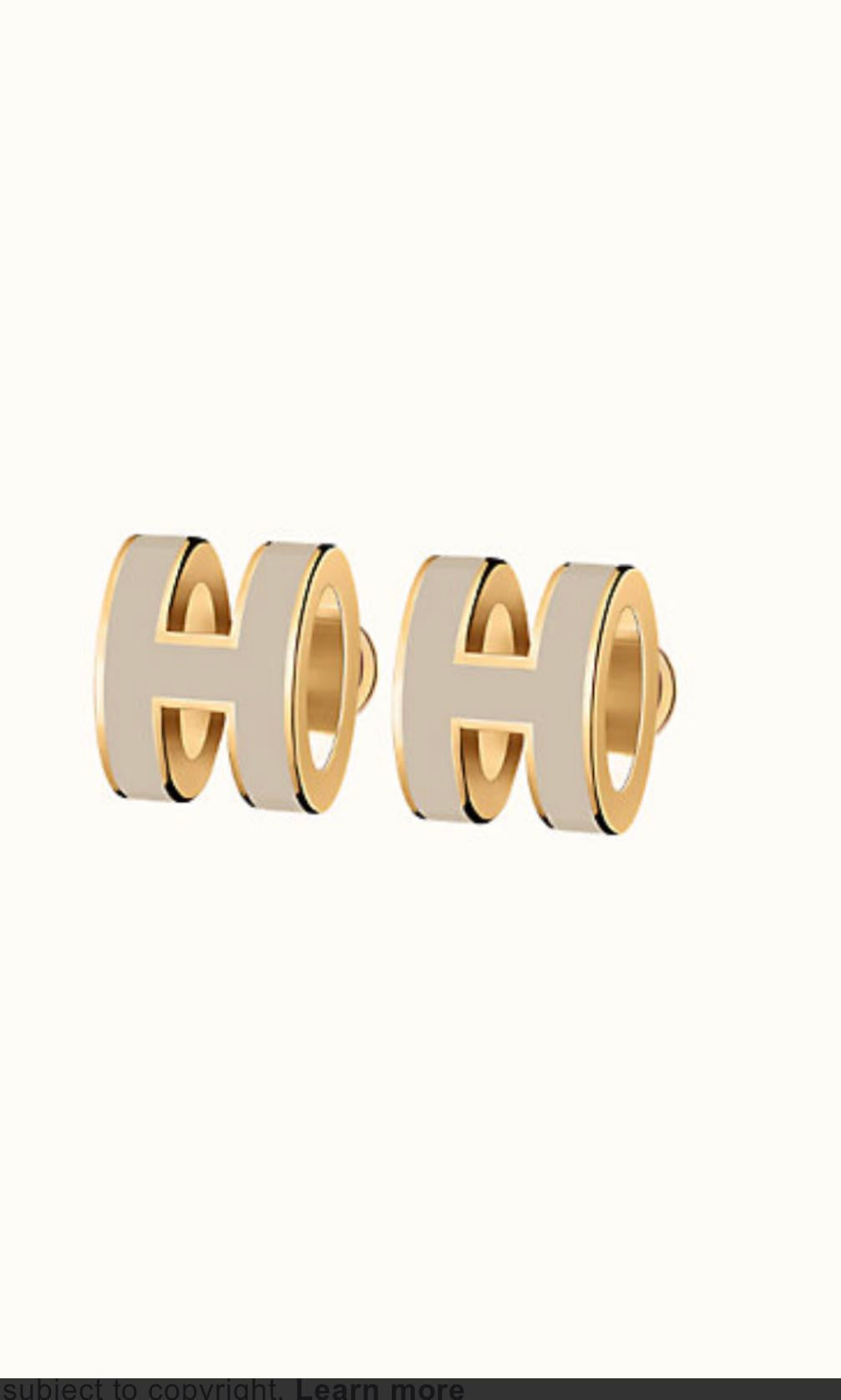 [Dawnora Jewelry]MINI POP H GOLD EARRINGS GREY