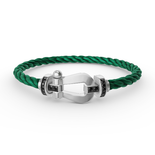 [Dawnora Jewelry]FORCE LARGE HORSESHOE BLACK DIAMOND BRACELET SILVER