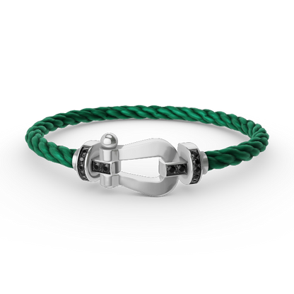 [Dawnora Jewelry]FORCE LARGE HORSESHOE BLACK DIAMOND BRACELET SILVER