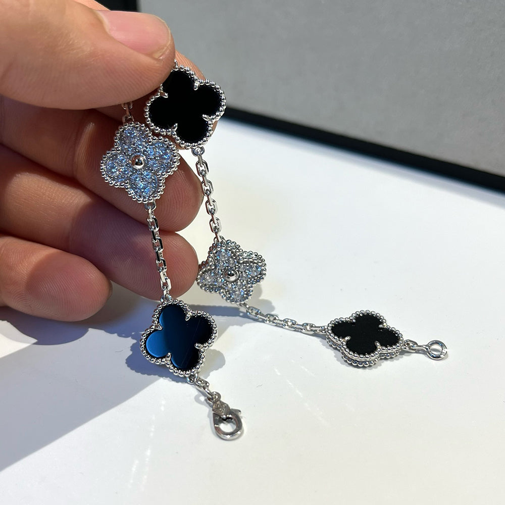 [Dawnora Jewelry] CLOVER 5 MOTIF ONYXS BRACELET COLLECTION